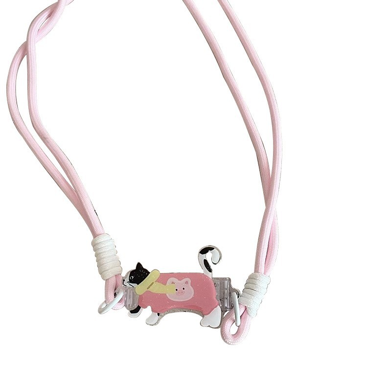 2025 New cute animal crossbody phone case back clip women's portable anti-drop shoulder strap lanyard spring sweater chain Item Picture