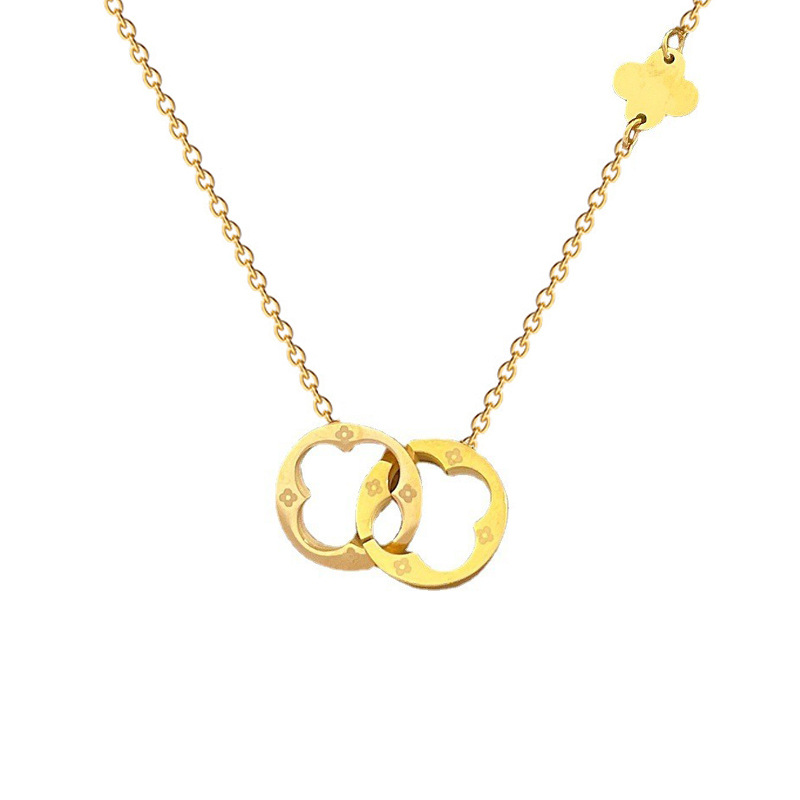 【 All-titanium Steel 】 Geometric simple design for women, minimalist pendant, short collarbone chain, Korean-style cold neck Item Picture