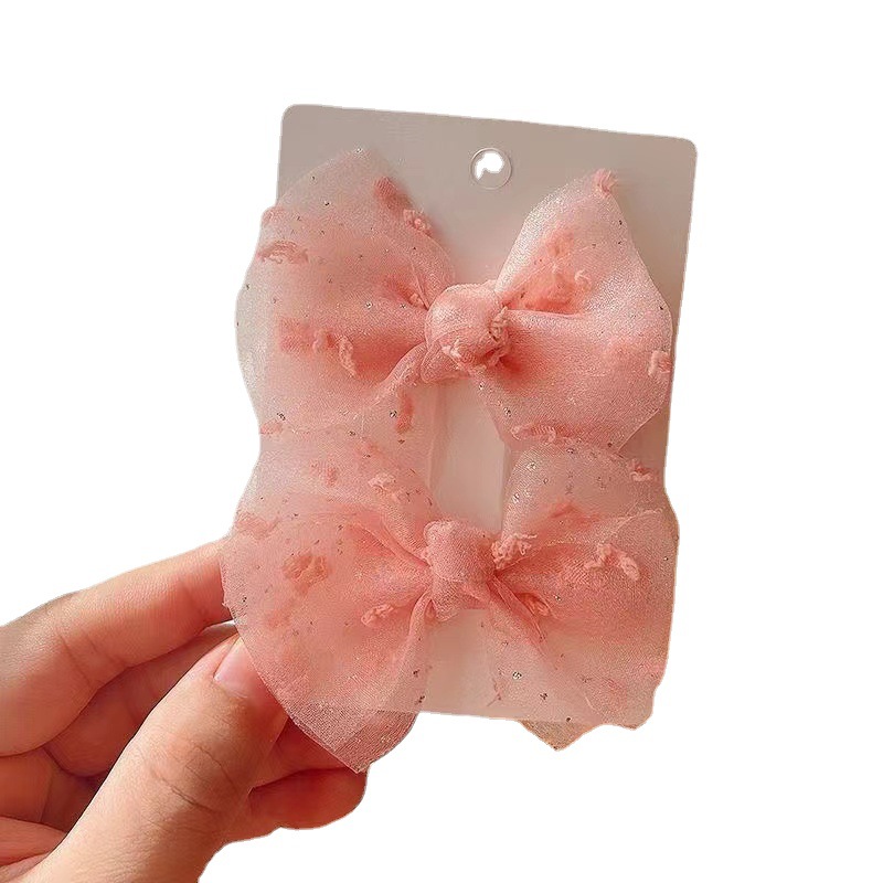 Korean children's bow hair ties, heart-shaped hair bands for little girls with bun heads, and baby elastic bands with high elasticity that won't hurt girls' hair Item Picture