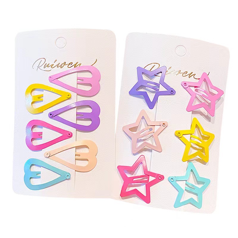 Children's five-pointed star hair clips, baby small bb clips, hair clips, hair accessories, girls' cute bangs hair clips, headwear Item Picture