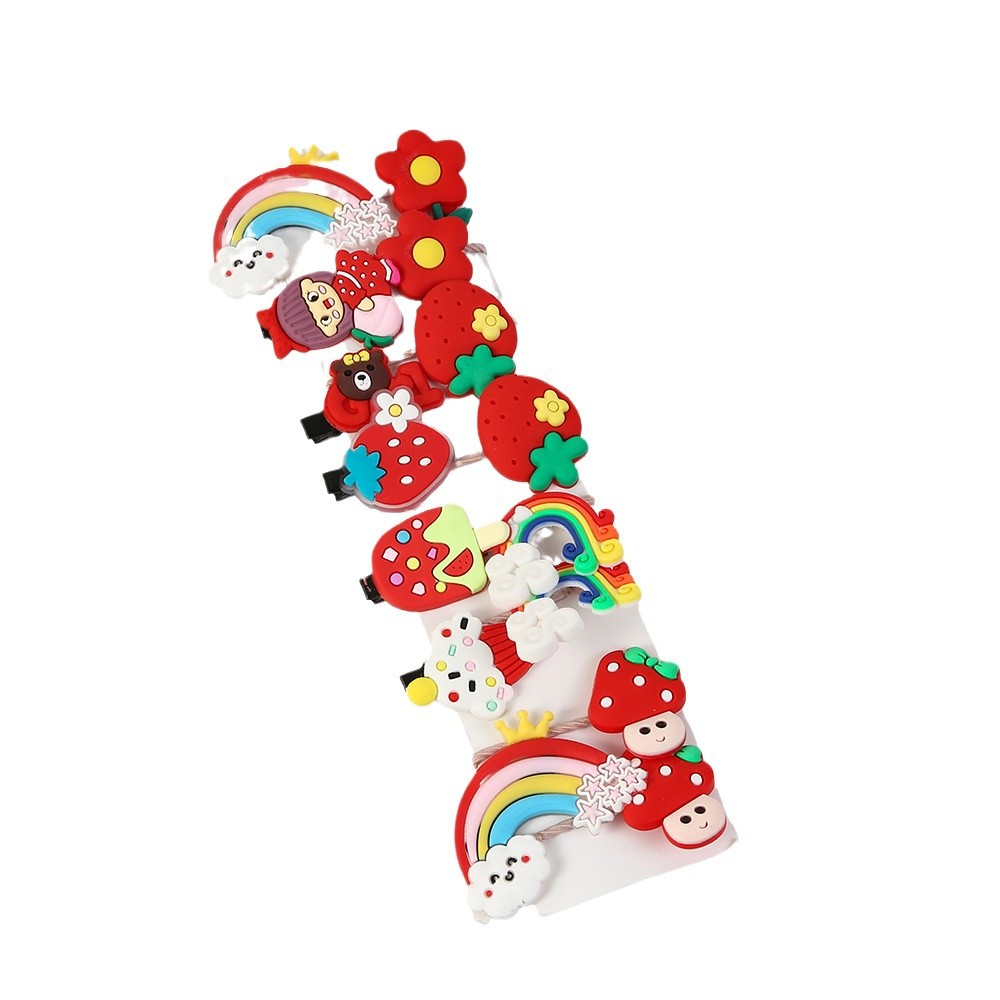 Wholesale of Korean children's hair clips, cartoon hair accessory sets, cute hair clips, handcrafted dopamine girls' headwear Item Picture