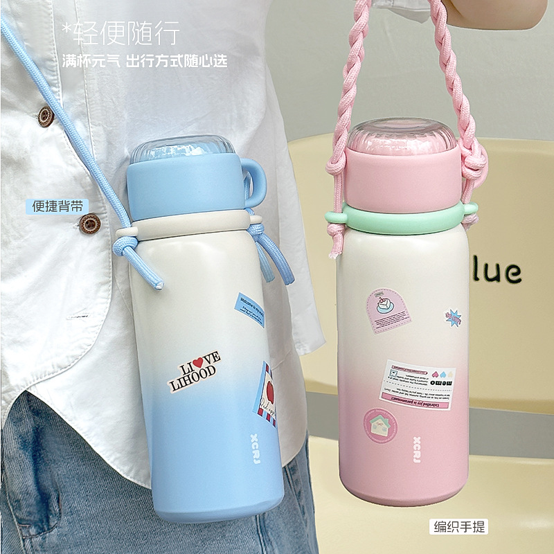 New type of household 304 stainless steel insulated cup, high appearance level, anti-drop, portable, multi-purpose water cup full figure