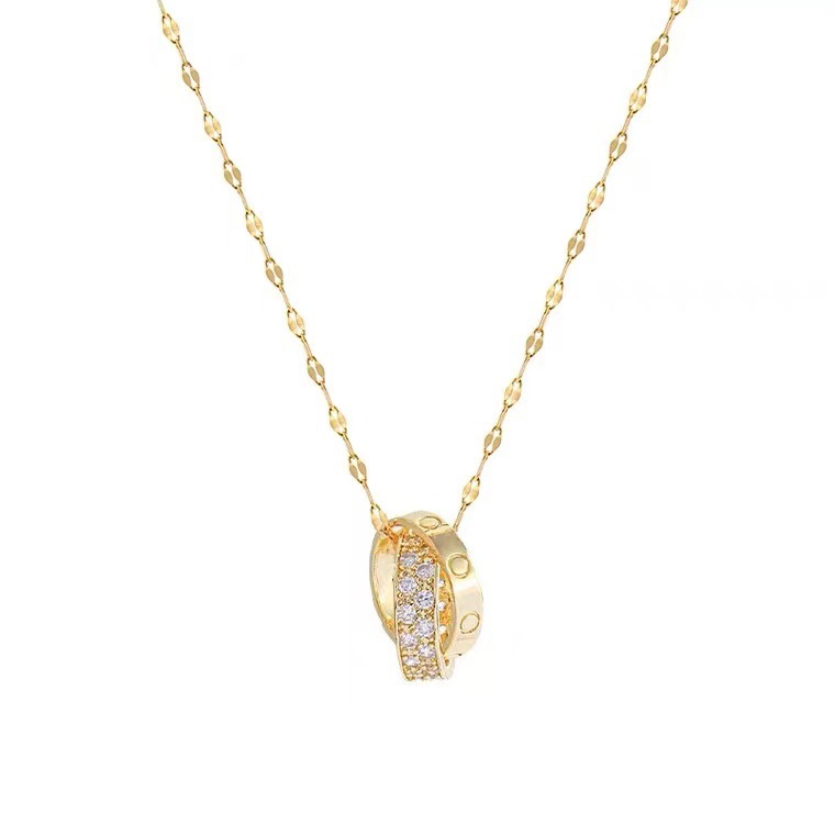Wholesale of Japanese and Korean style titanium steel necklaces that are versatile for women, featuring a niche design and a high-end, light luxury collarbone chain and heart-shaped pendant accessories Item Picture