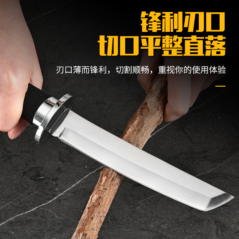 Camping outdoor straight knife, wilderness tactical survival knife, one-piece keel knife, Sanmei Japanese knife, portable camping tactical knife Application Scenario