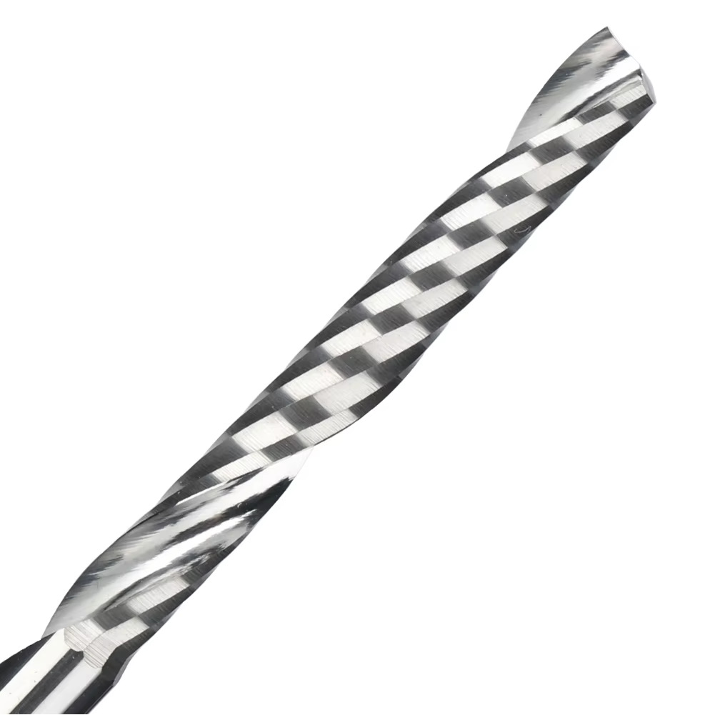 Wholesale of new cross-border 3.175-handle single-slot helical planer head CNC milling cutters and 1-slot end milling cutters Item Picture