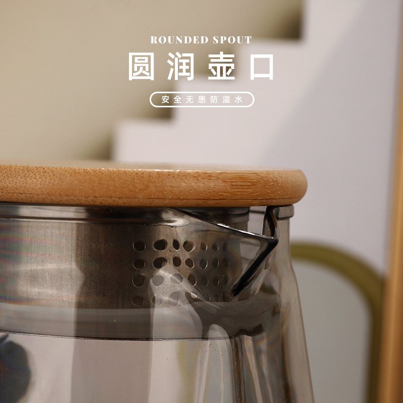 Acrylic cold water kettle, commercial restaurant, hotel, ktv special teapot, plastic pc tied pot, juice and beverage wooden handle Application Scenario