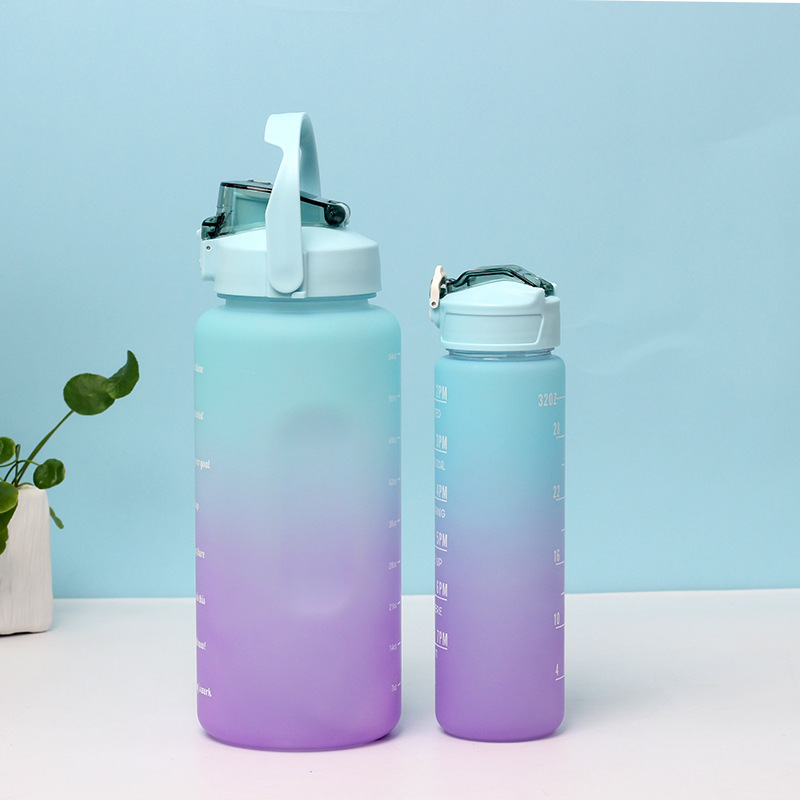 New best-selling sets of large and small cups, gradient cups, large-capacity plastic space cups, frosted gradient cups for foreign trade Application Scenario