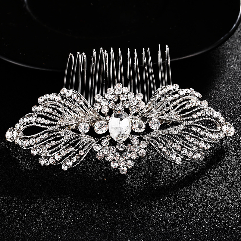 Mianino bridal hair accessories, headwear, wedding accessories, European, American and Korean version water diamond alloy hair combs, hair clippers, hair combs wholesale Application Scenario