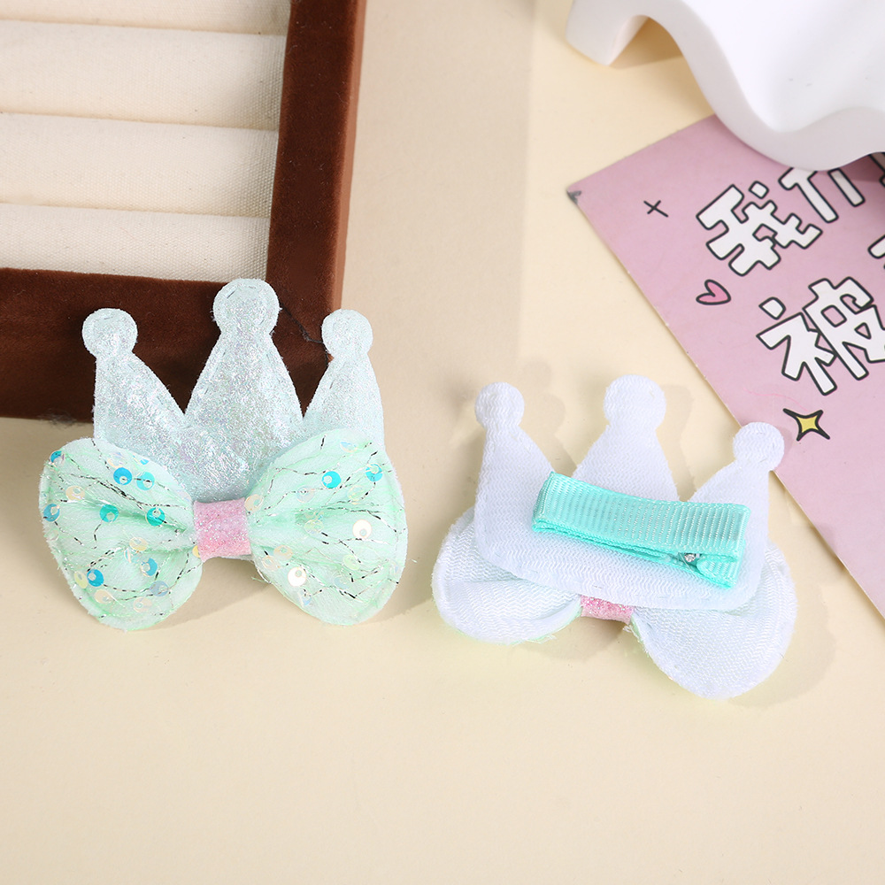 Children's bow flower hair clip headwear, baby fabric lace fringe clip, girls' and princesses' non-damaging hair clip Application Scenario