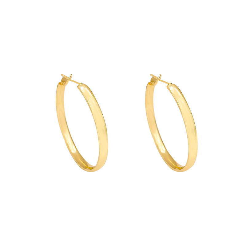 European and American exaggerated classic large circle earrings, women's super shiny geometric ear rings, light luxury and niche stud earrings Item Picture