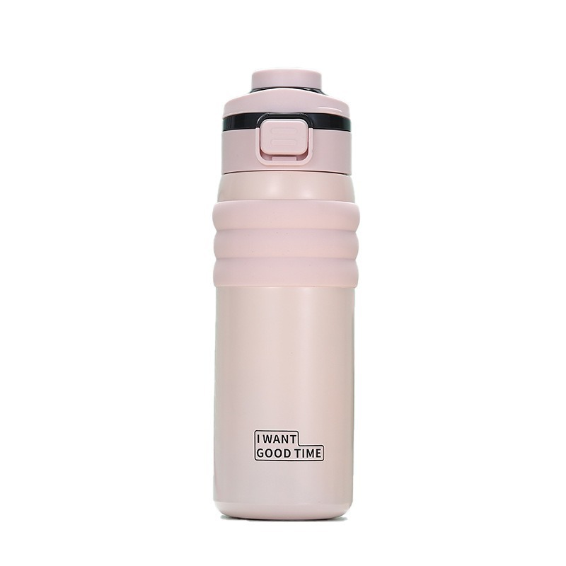 New high-appearation-level double-drinking insulated cup, 316 stainless steel bouncy cup, outdoor large-capacity portable hand-held travel cup Item Picture