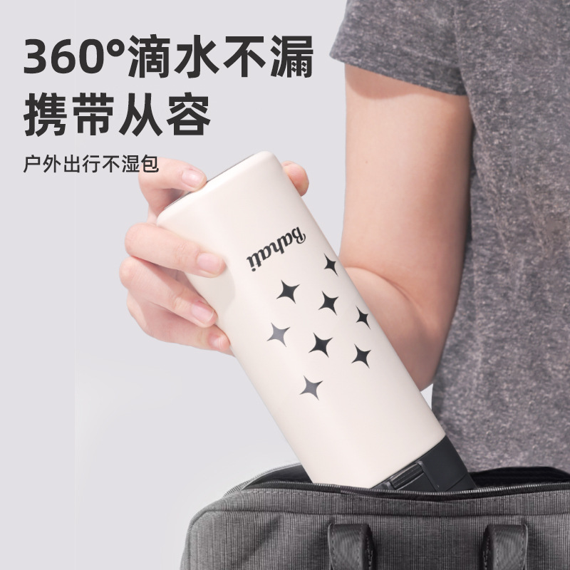 One-click pop-up cap 316 stainless steel insulated cup, outdoor portable double-pop-up cap straw cup, simple girls' water cup wholesale Application Scenario