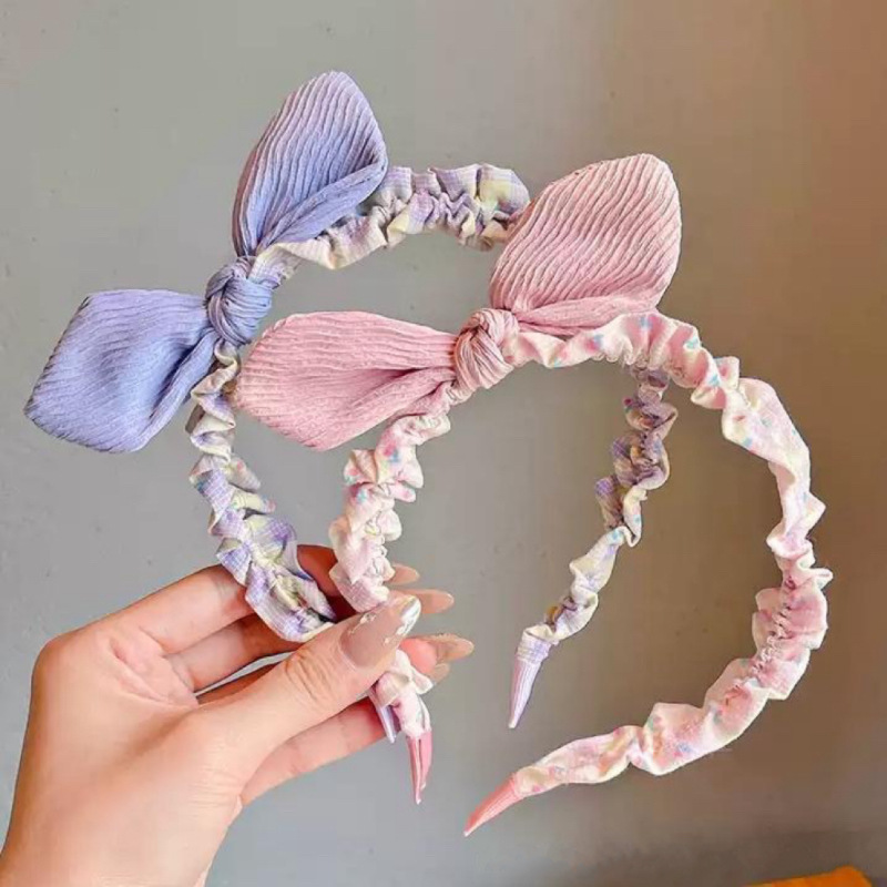 Spring and summer Korean children's fabric three-dimensional bow headband, sweet and cute flower headband, hair accessory and headband for little girls Specification drawing