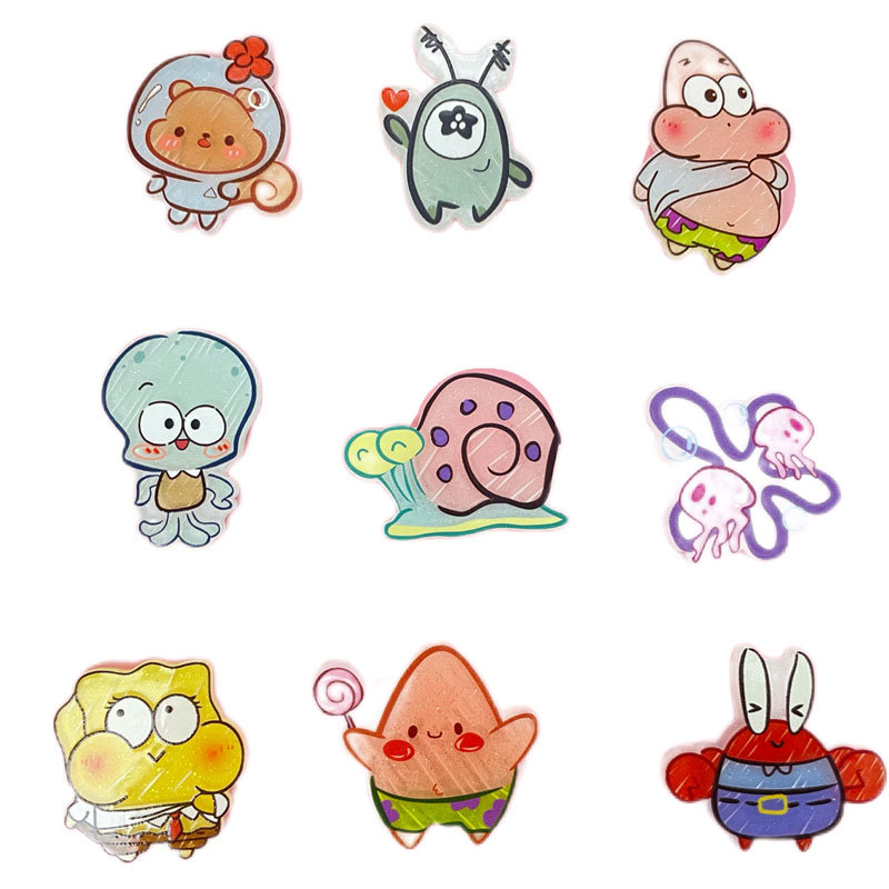 Spongebob SquarePants Patrick's Big Star hair clips are cartoonish and cute, with a girlish heart. They are acrylic duckbeak clips and student fringe hair clips Item Picture
