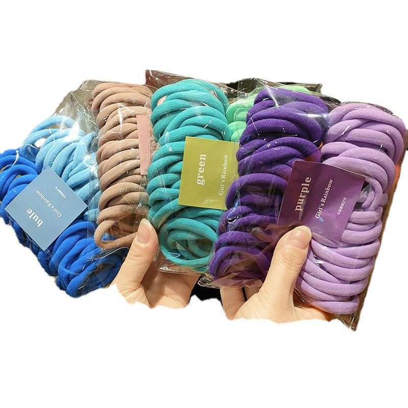 50-piece girl's gradient color seamless hair tie, children's colorful hair band, high-elasticity towel band, candy-colored hair tie Item Picture