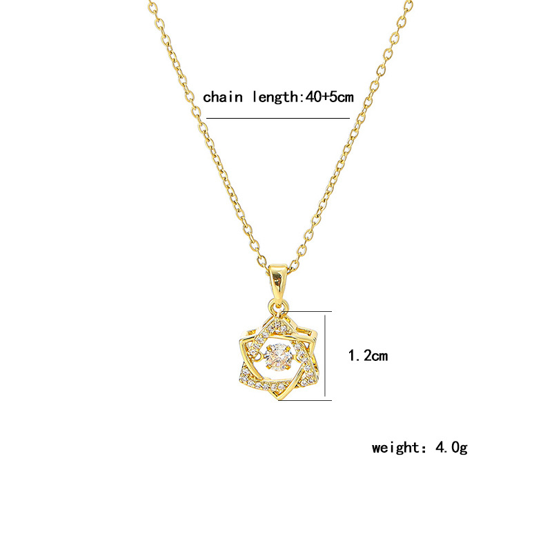 A silver full-diamond, dynamic hexagonal titanium steel necklace with a unique feminine charm and a light luxury design, a popular collarbone chain accessory Item Picture