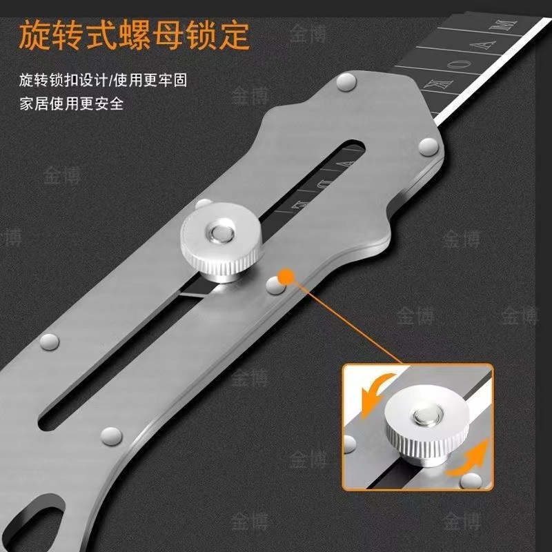 Factory direct delivery of stainless steel heavy-duty utility knives, thickened wallpaper knives, 18MM high-strength all-steel paper cutting knives details Picture