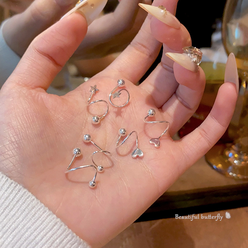 Simple ear piercing care, no need to remove star-shaped ear studs when sleeping, a unique and high-end look for women, plain screw ear rings, and popular earrings Specification drawing