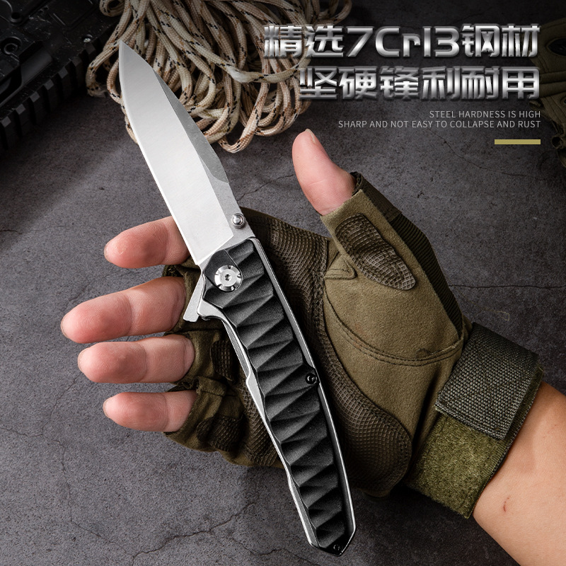 Manufacturer's in-stock outdoor camping D2 Python folding knife, a sharp, high-hardness portable knife Specification drawing