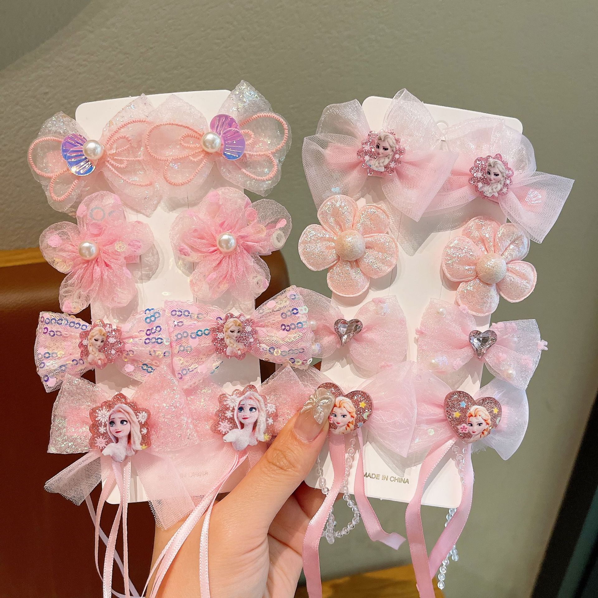Frozen Bow tassel hair clip Elsa Princess hair accessory, sweet and cute children's little girl hair clip headwear details Picture
