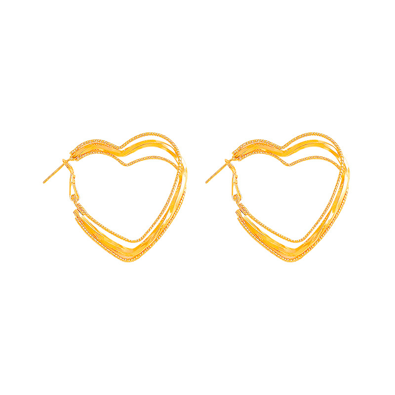 Sweet and cool, spicy girl style heart-shaped earrings for women, unique and exaggerated design sense, high-end sense, individual and fashionable stud earrings Item Picture