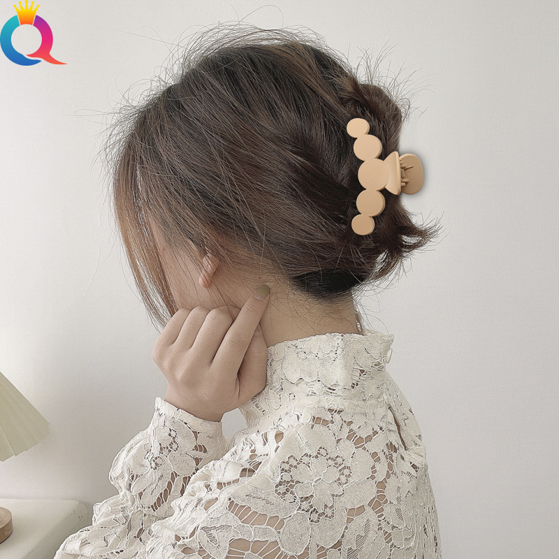 Qiyue Korean matte five-round hairpin, versatile for going out, shark hairpin, retro style, back of the head, updo hair clip Specification drawing