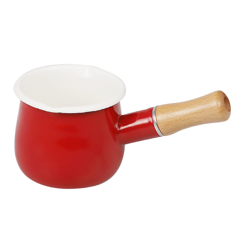 10 cm Japanese enamel milk pot, mini enamel milk pot, baby food pot, milk pot, 550ml Item Picture