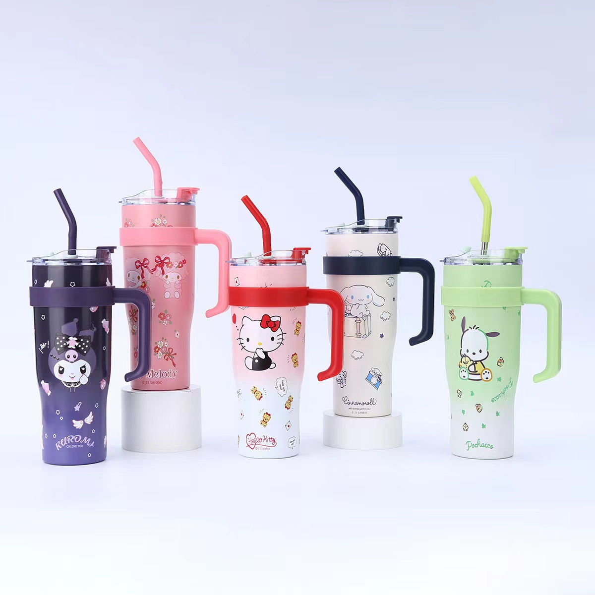 Sanrio Cartoon car cups, 304 stainless steel double-layer vacuum insulated cups, household portable and casual cups wholesale Specification drawing