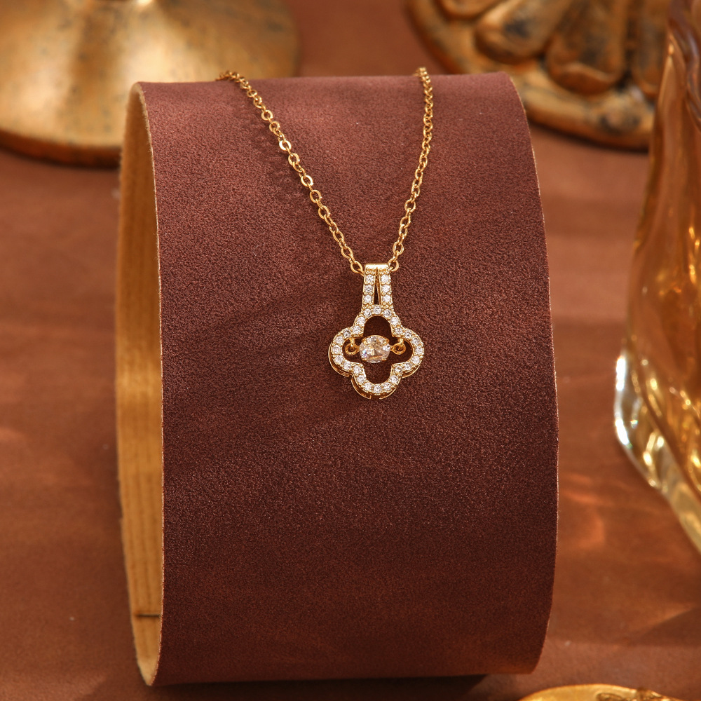 Fashionable jewelry titanium steel necklace, versatile and non-fading, light luxury collarbone chain, simple and elegant design, pendant accessory for women Specification drawing