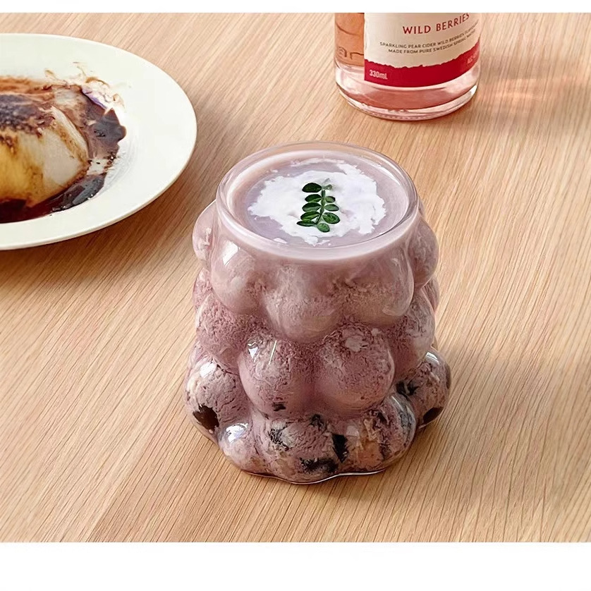 High appearance level water cup manufacturer delivers InS-style high borosilicate grape glass cups for home use, giving a sense of luxury full figure
