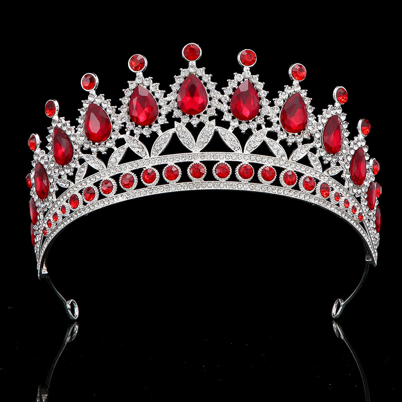 European-style bride crown accessories, cross-border luxury crown hair accessories, birthday, coming-of-age, party water diamond crowns Specification drawing