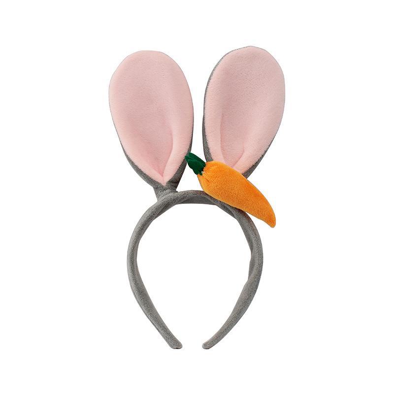 Super cute rabbit ear carrot headband, new headband, cute girl's cute plush face wash headwear Item Picture