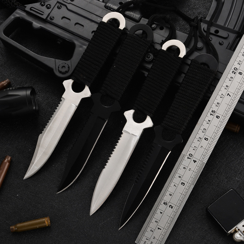 High-hardness, sharp tactical knife for the wild, outdoor knife, portable small straight knife, non-folding knife for wilderness survival, survival knife full figure