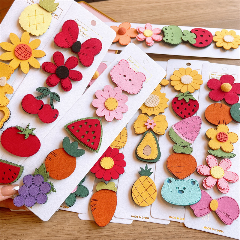 Korean version rainbow Cloud lollipop hair clip, bow, children's hair clip set, cute hair accessories, girls' bangs by the sea clip Application Scenario