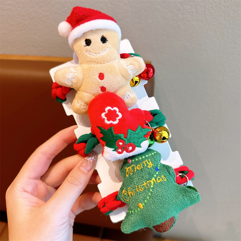 Christmas hair accessories, children's hair bands, hair ties, rubber bands, new thickened high-elastic Christmas tree hair ties for girls Specification drawing