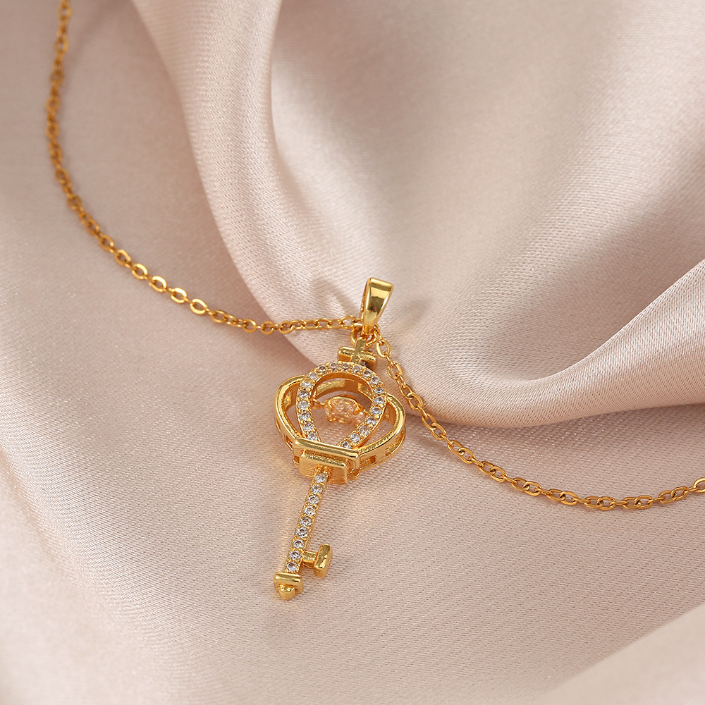 The new Instagram dynamic key titanium steel necklace is a unique and high-end gift for women on the Qixi Festival. It's a popular collarbone chain Specification drawing