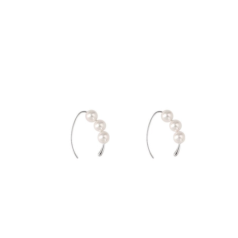Elegant hook pearl earrings, a new bestseller in 2025, with a simple stud design and a niche, light luxury earring for women Item Picture