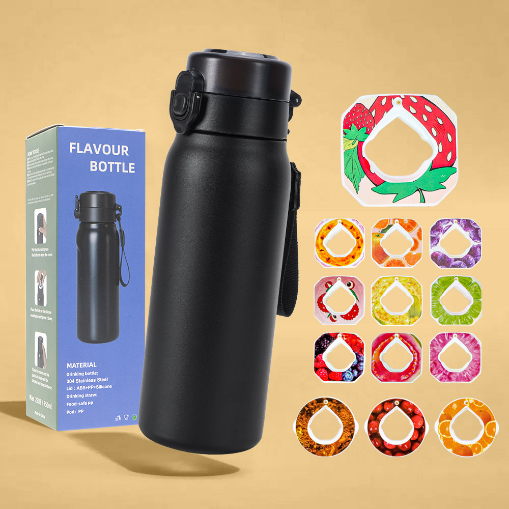 New 2024 304 stainless steel playful insulated cup, 750ML portable straw bouncing cup, winter outdoor scented bottle full figure