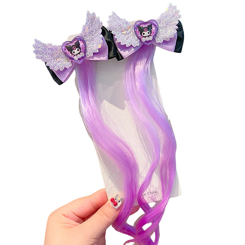 Kulomi children's false braid, highlighted dyed hair clip, cartoon cute five-pointed star false hair, girl braid hair accessory Item Picture