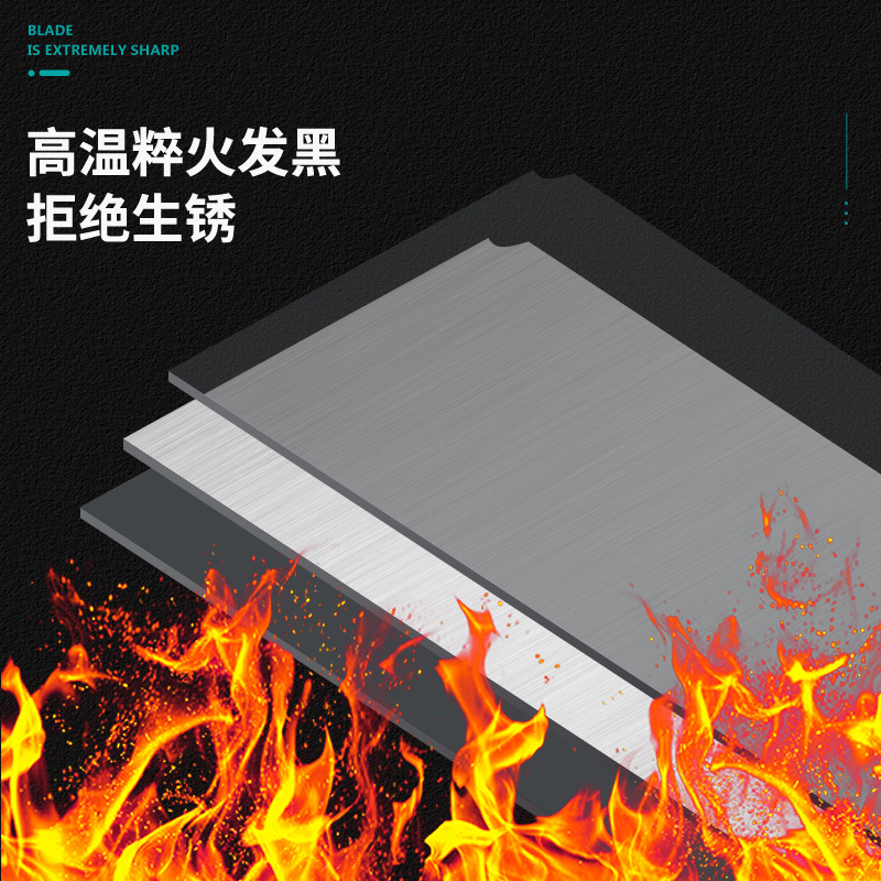 Cedron 9mm pointed utility knife blade, black carbon steel car film sharp blade, 30-degree Angle wallpaper blade Specification drawing
