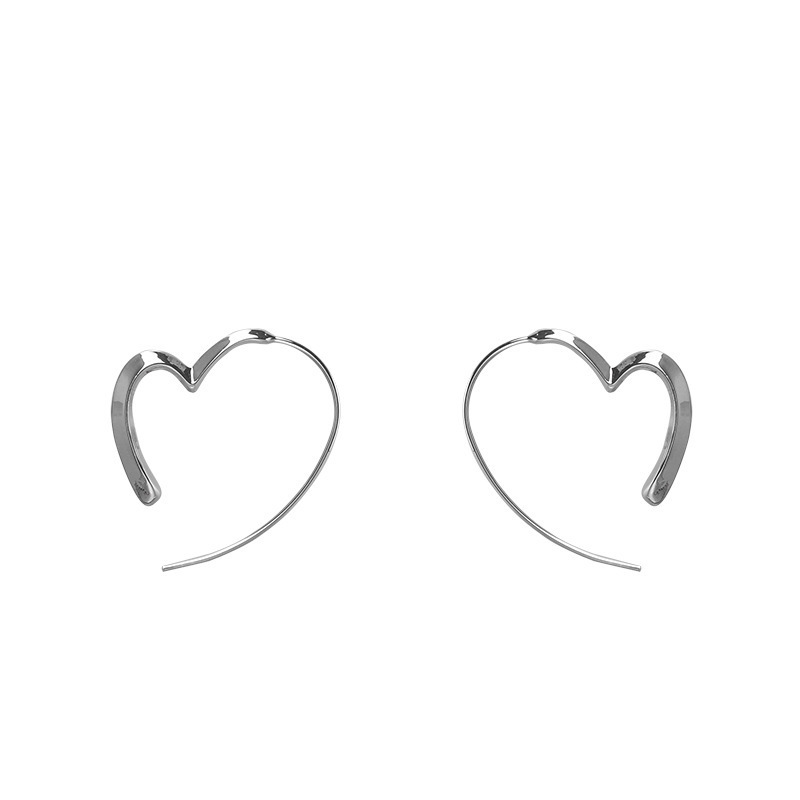 Cold style silver pigment ring earrings, a niche design for women, with a high-end feel. Metal ear rings, individual and simple. Wholesale of earrings Item Picture
