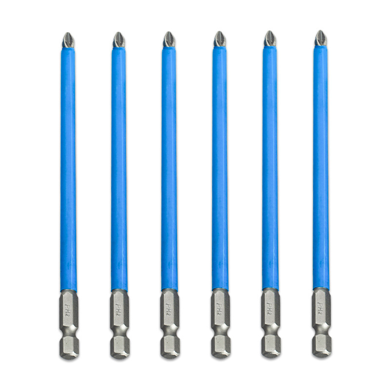 Cross-border anti-slip screwdriver bit, electric air screwdriver tip, electric screwdriver bit, magnetic screwdriver bit, PH2 blue leather cross screwdriver bit Specification drawing