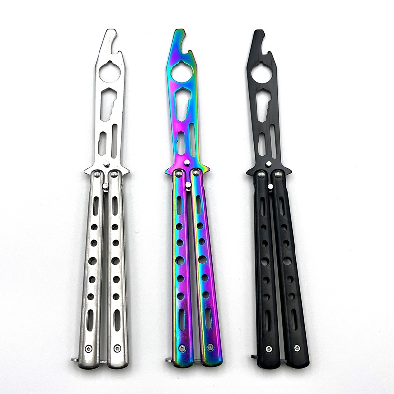 Multi-functional butterfly swing knife, uncut portable folding fancy practice knife, bottle opener, wrench, screwdriver in stock full figure