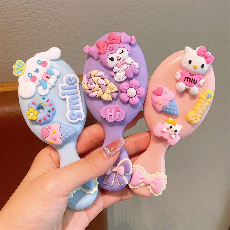 Sanrio children's air cushion massage comb for little girls, hair-safe comb for girls, high skull top fluffy air cushion comb full figure