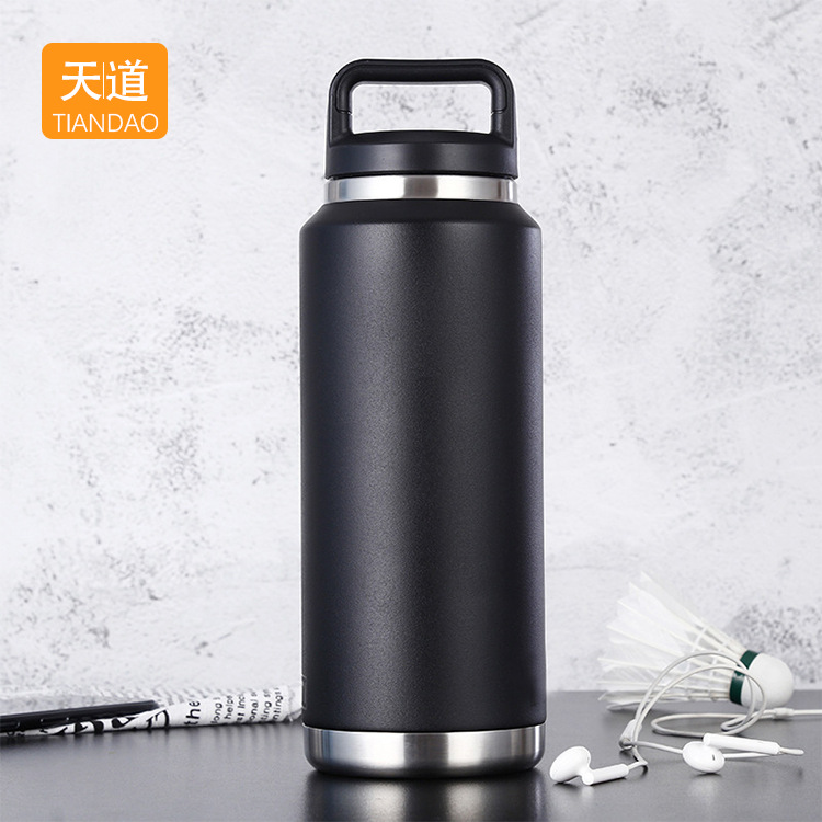 New 316 stainless steel large-capacity insulated kettle, outdoor l camping portable large-bellied cup, hand-held sports bottle insulated cup full figure