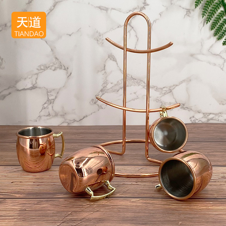 Stainless steel Moscow Mule Cup set 60ml one-mouthful beer mug for night drinking, party spirits and cocktails Specification drawing