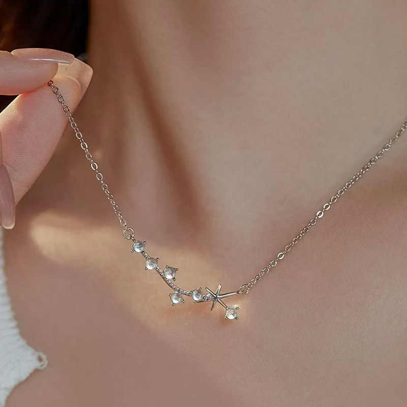 The six-pointed star necklace is a light luxury and niche design for women. The collarbone chain sweater chain is a new accessory for women in spring and autumn 2024 full figure