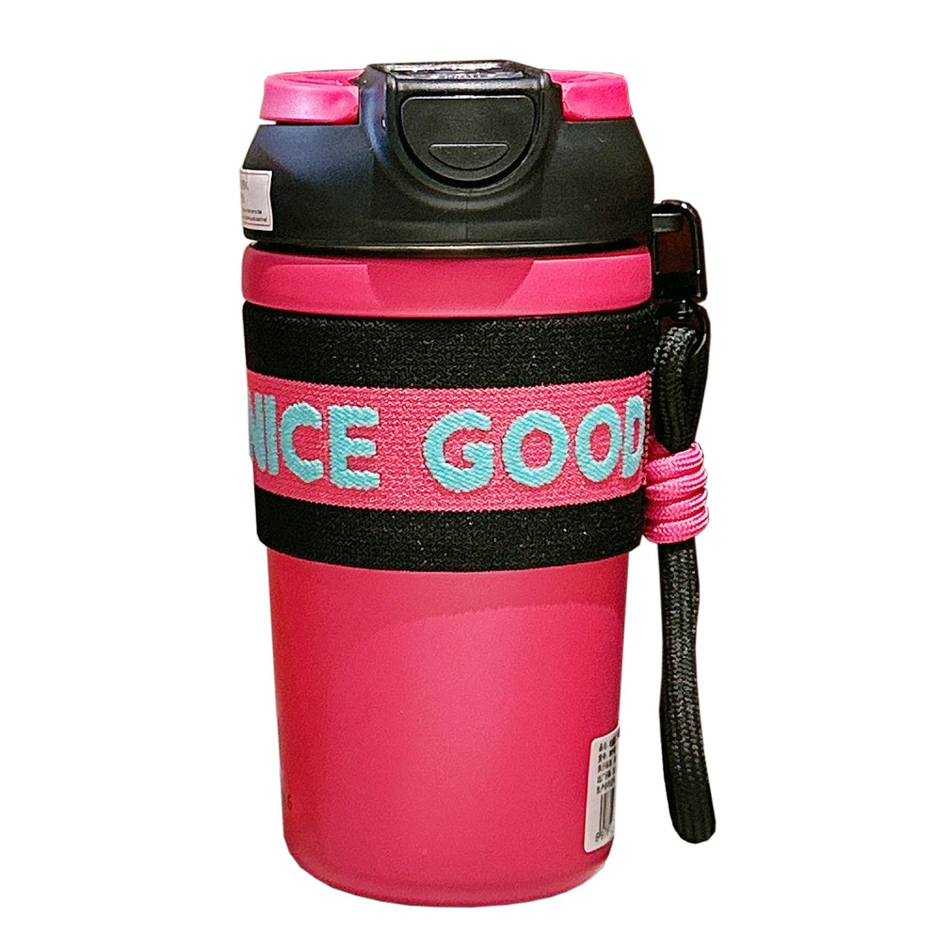 Fashionable new double-drink coffee cup, office essential straw water cup, portable leak-proof, high appearance level stainless steel insulated cup Item Picture