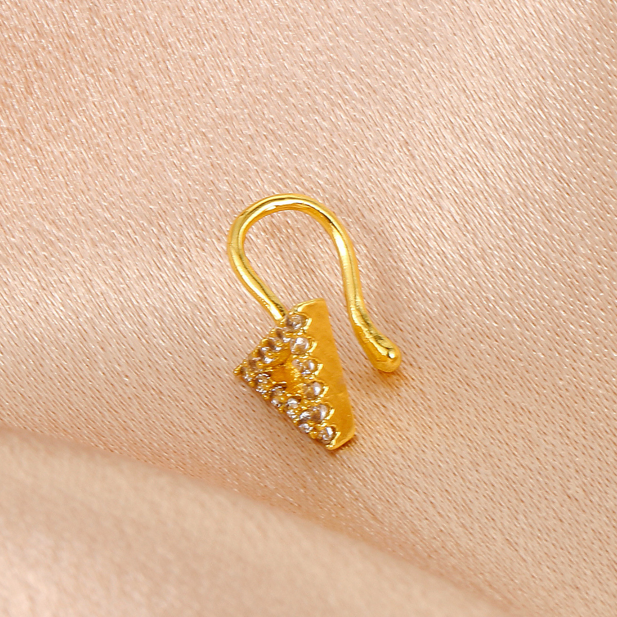 Cross-border Amazon U-shaped nose clip, European and American zircon geometric opening nose ring, fake nose stud, non-perforating puncture jewelry Specification drawing