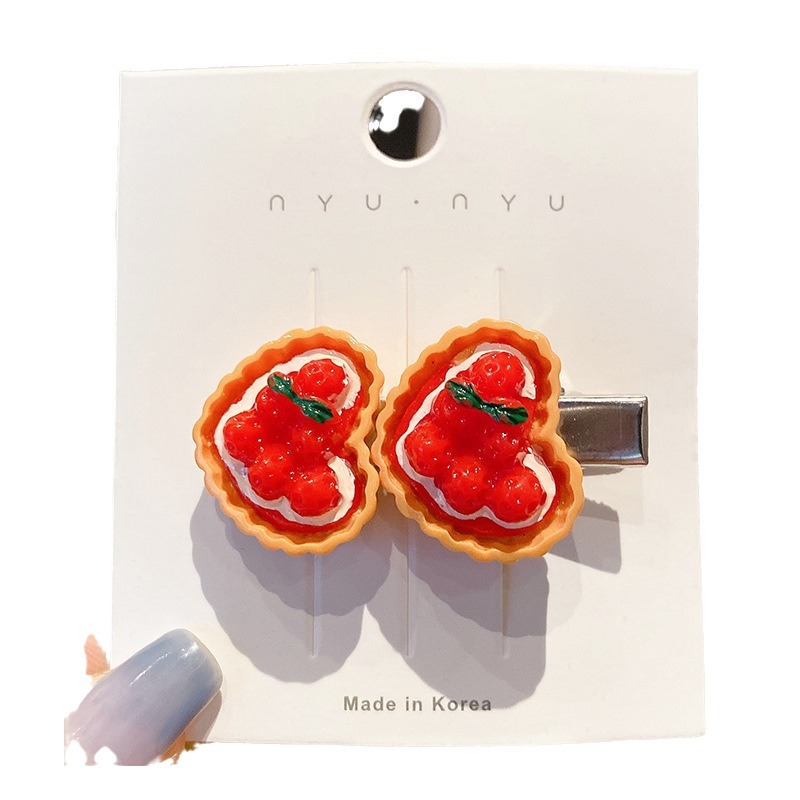 Funny food hair clips, hairpins, headwear, cute duckbill clips, side bangs, pizza, hot dog bread, Internet celebrity hair clips Item Picture